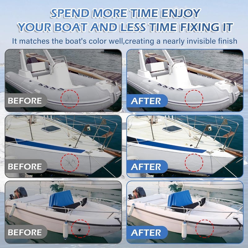 VerdeVilla Marine Fiberglass Repair Kit for Boats, 200g/7.06oz Gel Coat Kepair kit for Boats, Epoxy Filler for Repairs Cracks, Scratches, Debris, Holes, Gaps, Suitable for Fiberglass, Acrylic, Porcelain - Image 3